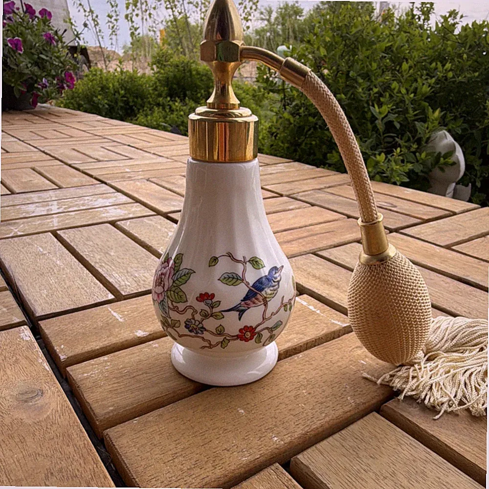 Aynsley Pembroke Fine Bone China Perfume Atomizer Floral Bird Design